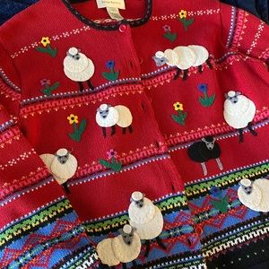 Susan Bristol Knit Sweater with Felted Sheep L
